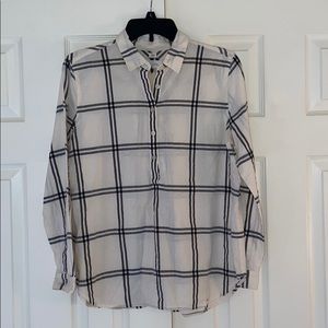 Loft - Like new! Plaid Button down blouse
